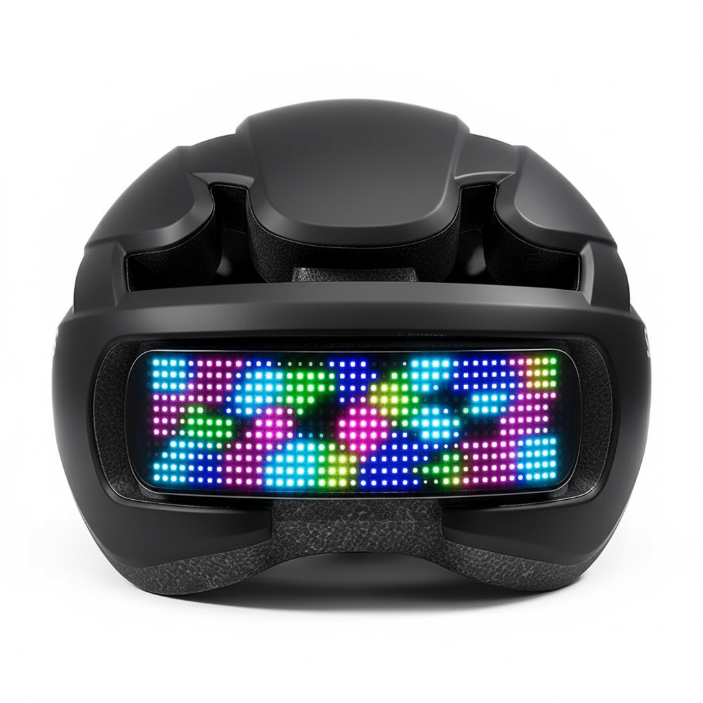 SLSHINING LED Bike Helmet with LED Display Screen Taillight Smart APP Control Bicycle Helmet Road MTB Cycling Helmets