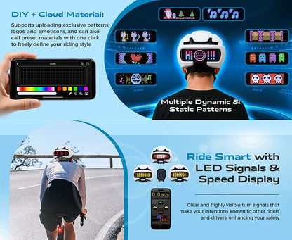 SLSHINING LED Bike Helmet with LED Display Screen Taillight Smart APP Control Bicycle Helmet Road MTB Cycling Helmets